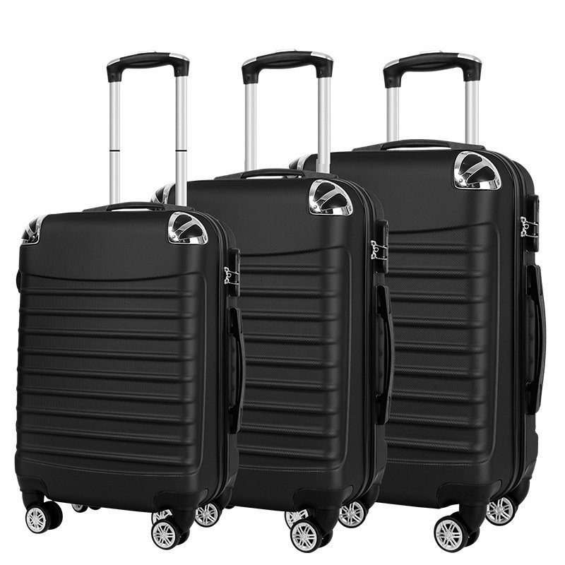 Abs trolley case business travel gift boarding case zipper 3-piece set universal wheel suitcase 20/24/28 inches