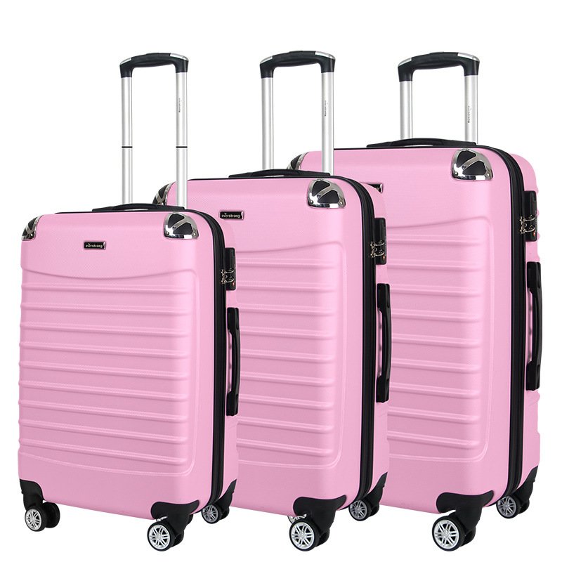 Abs trolley case business travel gift boarding case zipper 3-piece set universal wheel suitcase 20/24/28 inches