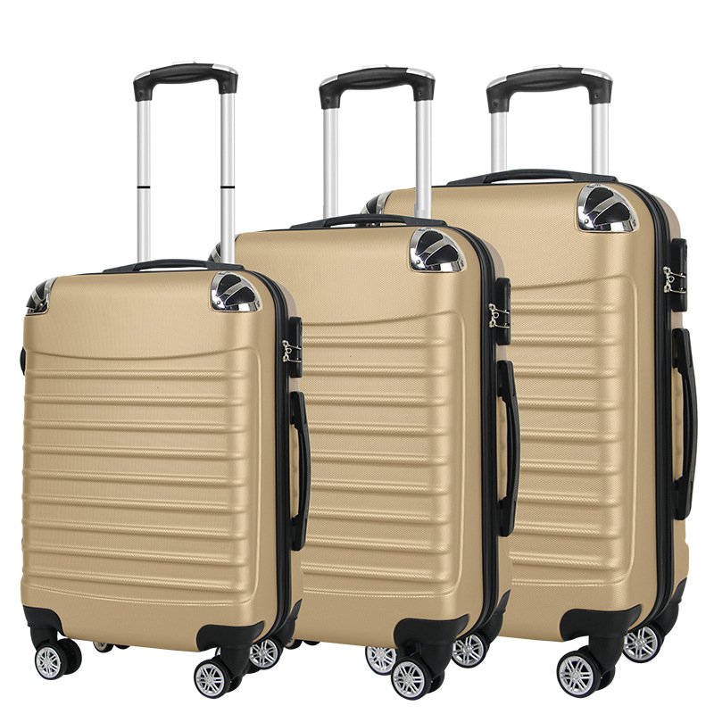 Abs trolley case business travel gift boarding case zipper 3-piece set universal wheel suitcase 20/24/28 inches