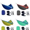 Factory direct sales outdoor color matching nylon parachute cloth double 300*200 camping hammock outdoor supplies swing