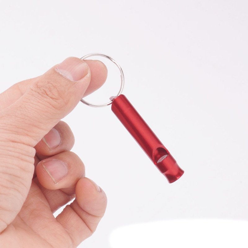 Outdoor mountain climbing wild survival whistle aluminum alloy metal high frequency treble whistle wholesale round small whistle