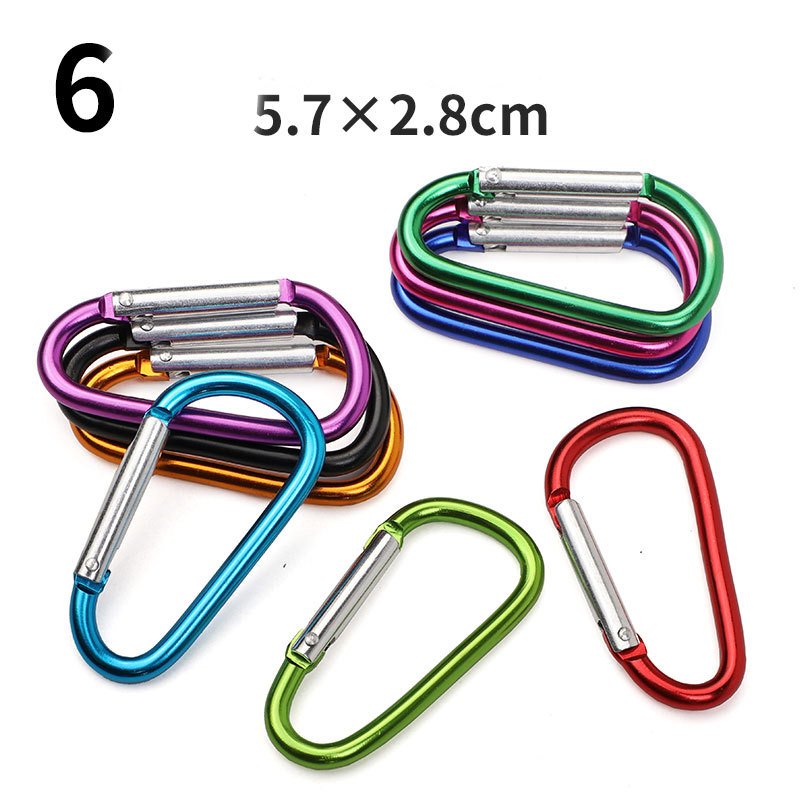 No. 6 D-type aluminum alloy quick hook, outdoor carabiner, backpack external padlock connection ring, camping small accessories wholesale