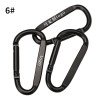 No. 6 D-shaped flattened thickened aluminum alloy carabiner backpack external buckle connection ring travel water cup hook spring buckle