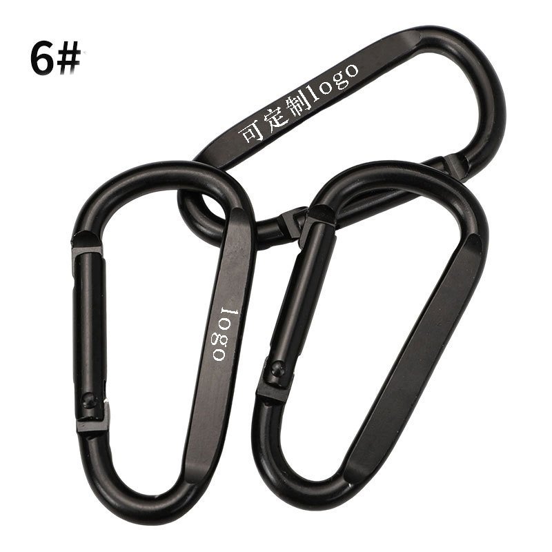 No. 6 D-shaped flattened thickened aluminum alloy carabiner backpack external buckle connection ring travel water cup hook spring buckle