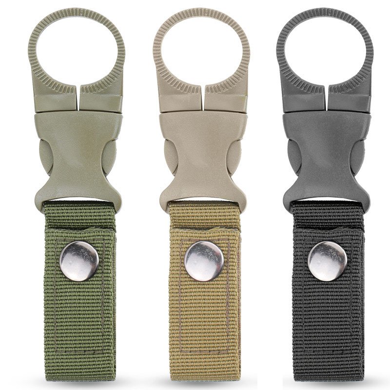 Outdoor webbing water bottle external buckle, multi-functional mineral water clip, portable water bottle quick-hang travel carabiner