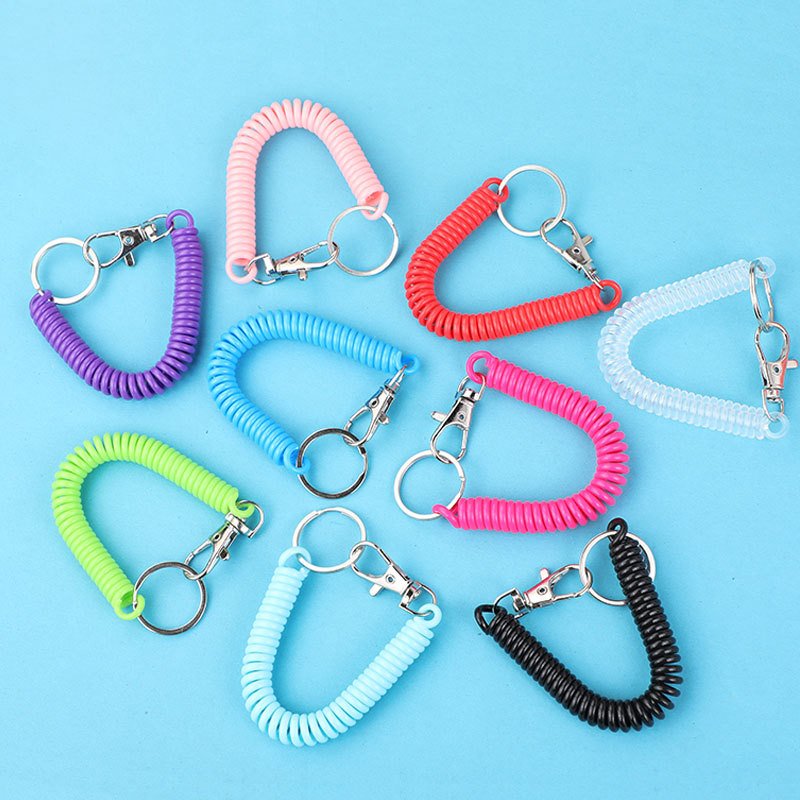 Outdoor mountaineering and camping anti-lost keychain fishing rope spring phone cord mobile phone anti-lost rope
