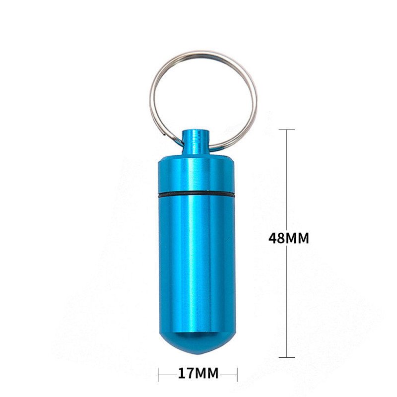 Outdoor travel portable waterproof aluminum alloy small pill box metal pill keychain pill bottle sealed compartment