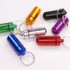 Outdoor travel portable waterproof aluminum alloy small pill box metal pill keychain pill bottle sealed compartment