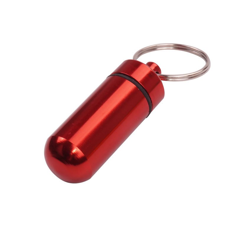 Outdoor travel portable waterproof aluminum alloy small pill box metal pill keychain pill bottle sealed compartment