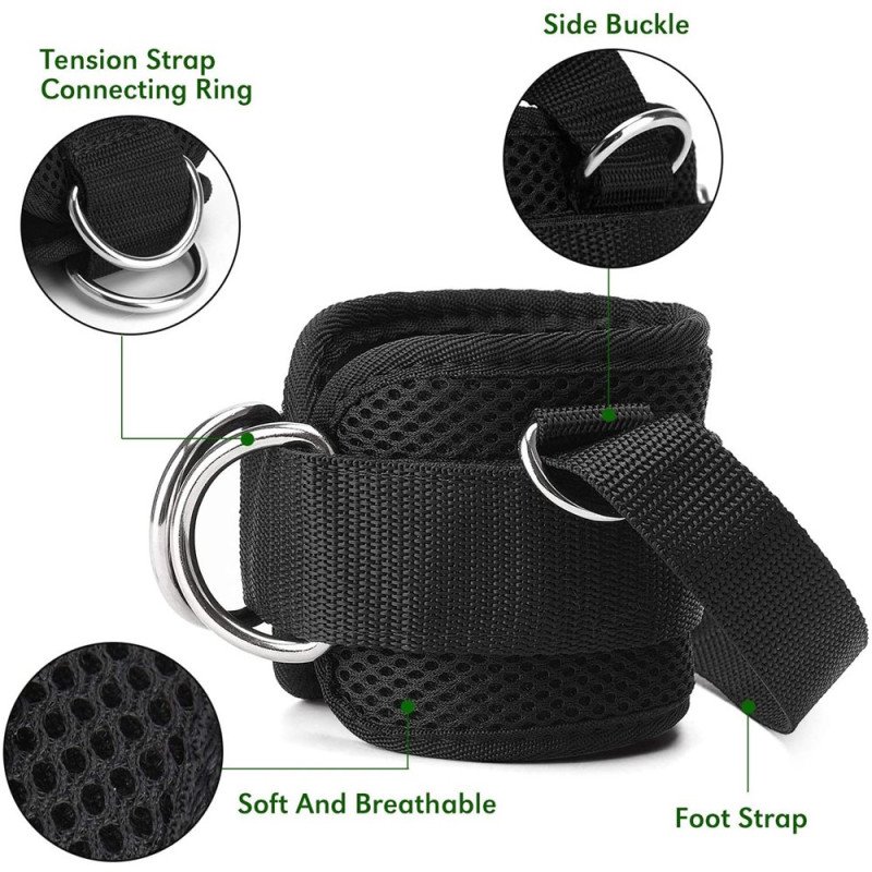 Fitness sports foot pedal ankle buckle gantry ankle strap foot pedal tension mouth adjustable fitness ankle strap