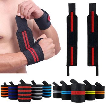 Weightlifting wrapped wristbands, sports fitness bandages, pressurized wrist guards, fixed support, single bar barbell wrist straps