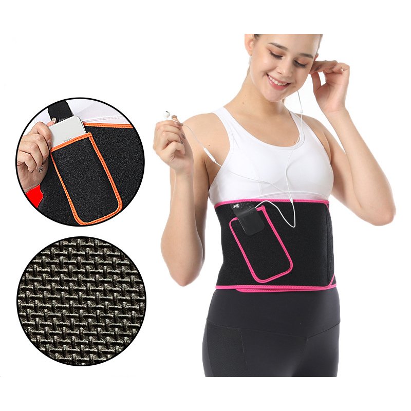 Mobile phone key pocket belt fitness girdle sports running waist support sweating abdominal belt