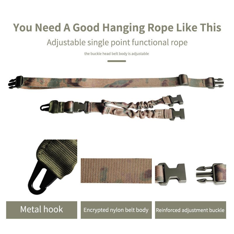 Multifunctional single-point American gun rope mission rope outdoor field gun rope CS sports nylon diagonal span tactical strap rope