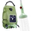 Outdoor camping shower bag with temperature solar shower water bag bather convenient foldable water storage bag 20L