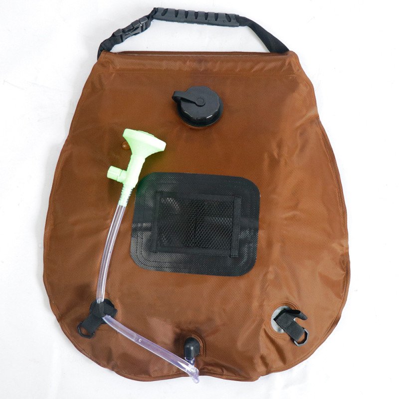 Outdoor camping shower bag with temperature solar shower water bag bather convenient foldable water storage bag 20L