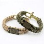 Paracord Bracelet Dog Tag LOGO Survival Paracord Bracelet Zinc Alloy Adjustable Buckle Flag Paracord Braided Bracelet