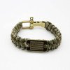 Paracord Bracelet Dog Tag LOGO Survival Paracord Bracelet Zinc Alloy Adjustable Buckle Flag Paracord Braided Bracelet