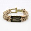 Paracord Bracelet Dog Tag LOGO Survival Paracord Bracelet Zinc Alloy Adjustable Buckle Flag Paracord Braided Bracelet