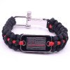 Paracord Bracelet Dog Tag LOGO Survival Paracord Bracelet Zinc Alloy Adjustable Buckle Flag Paracord Braided Bracelet