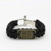 Paracord Bracelet Dog Tag LOGO Survival Paracord Bracelet Zinc Alloy Adjustable Buckle Flag Paracord Braided Bracelet