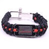 Paracord Bracelet Dog Tag LOGO Survival Paracord Bracelet Zinc Alloy Adjustable Buckle Flag Paracord Braided Bracelet