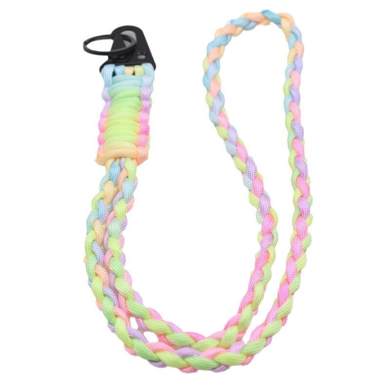 Lanyard woven parachute rope neck lanyard mobile phone keychain woven seven-core parachute rope outdoor camping emergency