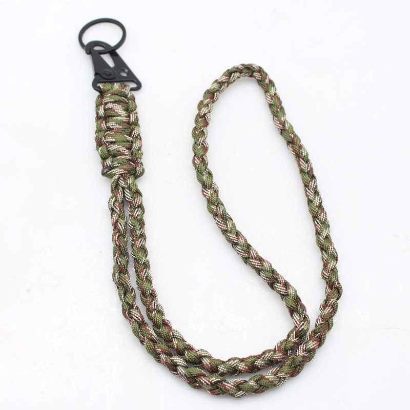Lanyard woven parachute rope neck lanyard mobile phone keychain woven seven-core parachute rope outdoor camping emergency