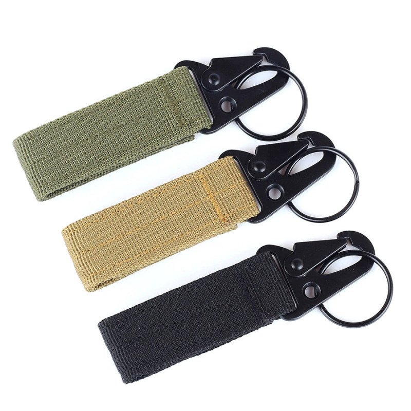 Outdoor tactical nylon webbing buckle multi-function hawkbill hook buckle multi-purpose belt key chain