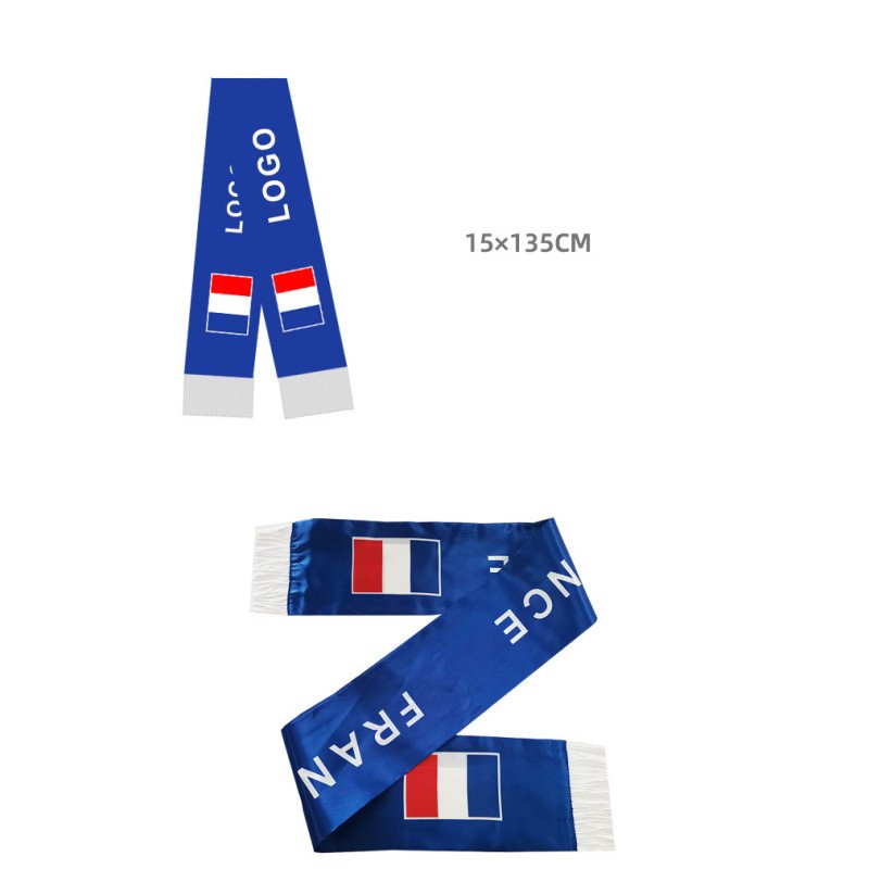 World Cup fan scarf, satin advertising scarf, European Cup German fans cheering decoration, logo can be printed