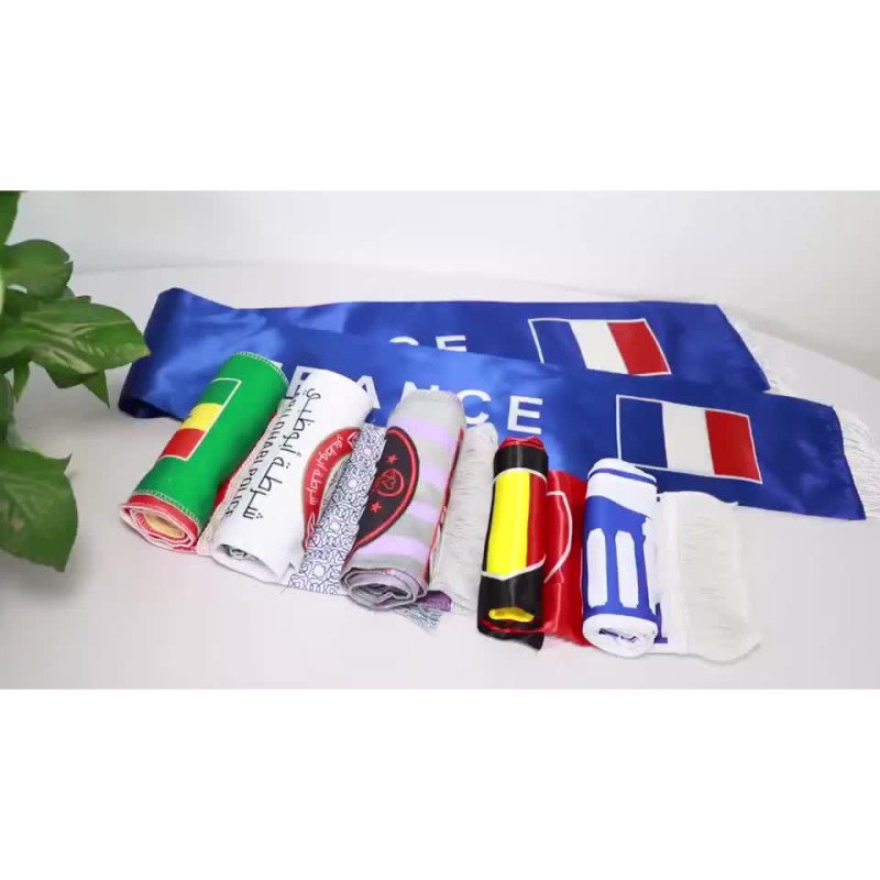 World Cup fan scarf, satin advertising scarf, European Cup German fans cheering decoration, logo can be printed