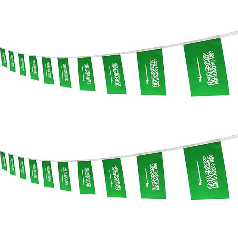 Saudi Arabia National Day decoration 14*21CM flag hand waving flag Saudi hat Saudi scarf ribbon