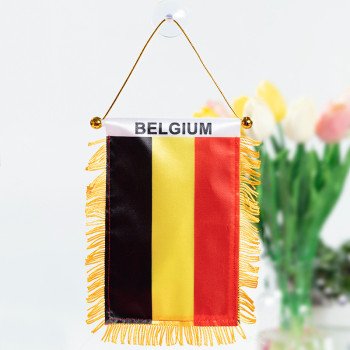 National Day mini flag double-sided satin flag car rearview mirror suction cup pendant tassel mini flag