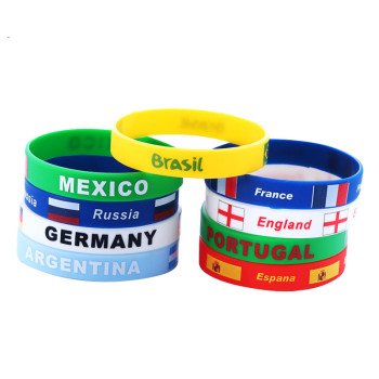 European Cup Fan Products Silicone Bracelet Flag Print Fan Cheer Props French Customized Bracelet