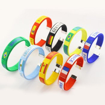 European Cup Fan Products Silicone Bracelet Flag Print Fan Cheer Props French Customized Bracelet