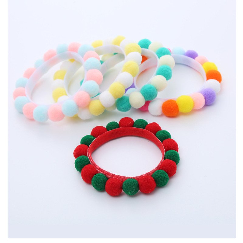 Cat Toy Pet Colored Macaron Ball Self-Adhesive Cat Collar Necklace Cat Toy