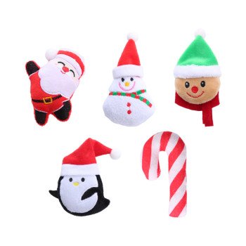 Pet supplies Christmas series catnip plush small toy cat toy with cute shape and embroidery cat toy