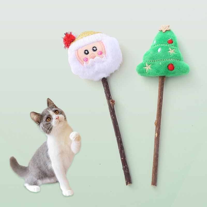 Pet supplies Poly Santa Claus plush cat toy bite-resistant interactive play cat toy