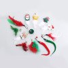 Pet Products Factory Cross-Border Christmas Series Feather Plush Replacement Head Interactive Play Cat Chase Toy