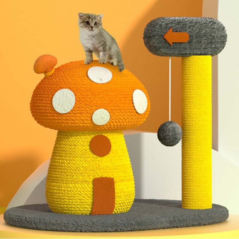 Mushroom house cat climbing frame sisal cat scratching board resistant to scratching claws kitten jumping platform cat scratching post pet cat toy
