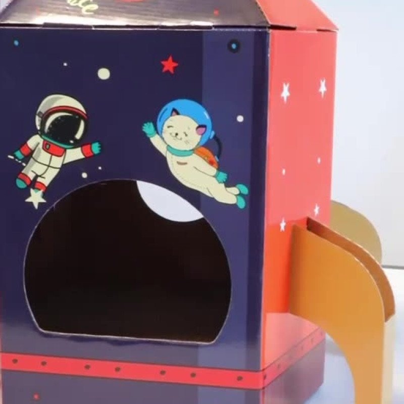 Cat Scratching Board Cat Toy Corrugated Rocket Fun Cat Scratching Board Cat Nest