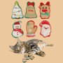 Pet supplies plush Christmas cat toy with cute shape and built-in catnip for self-pleasure and fun chewing cat toy