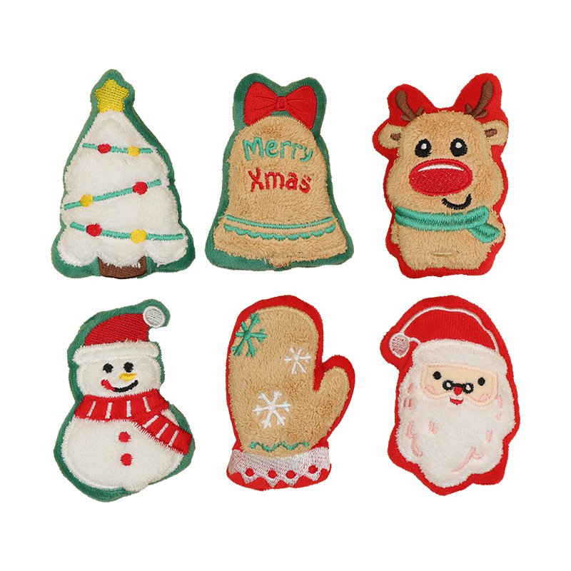 Pet supplies plush Christmas cat toy with cute shape and built-in catnip for self-pleasure and fun chewing cat toy