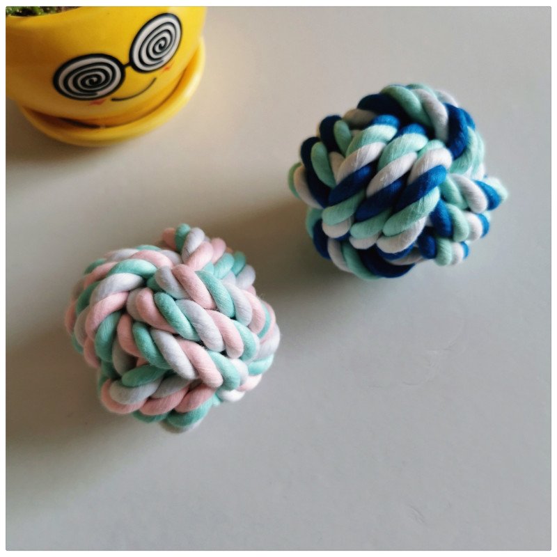 Spot pet toys interactive cotton rope dog molar toy ball tooth cleaning training boredom relief cotton rope ball wholesale