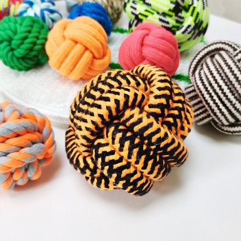 Pets Medium and Large Dog Bite Resistant Toy Ball Teething Cotton Rope Dog Toy Teething Knot Wholesale