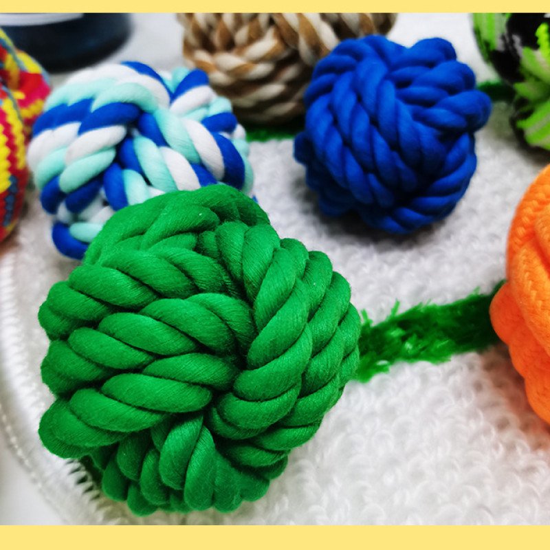 Pets Medium and Large Dog Bite Resistant Toy Ball Teething Cotton Rope Dog Toy Teething Knot Wholesale