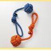 Interactive dog toy pet chewing resistant cotton rope braided hanging ball to relieve boredom chewing rope