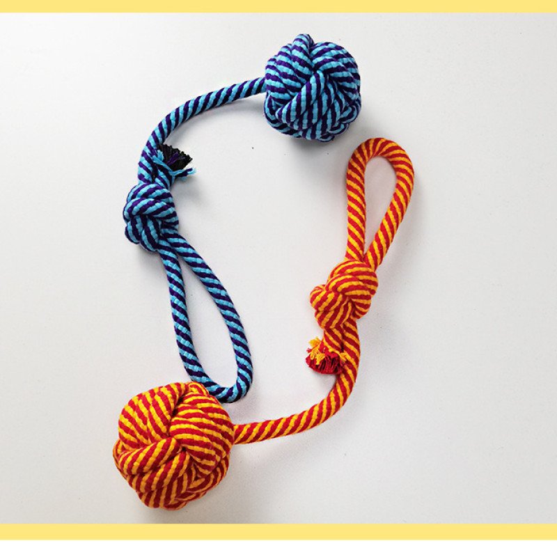 Interactive dog toy pet chewing resistant cotton rope braided hanging ball to relieve boredom chewing rope
