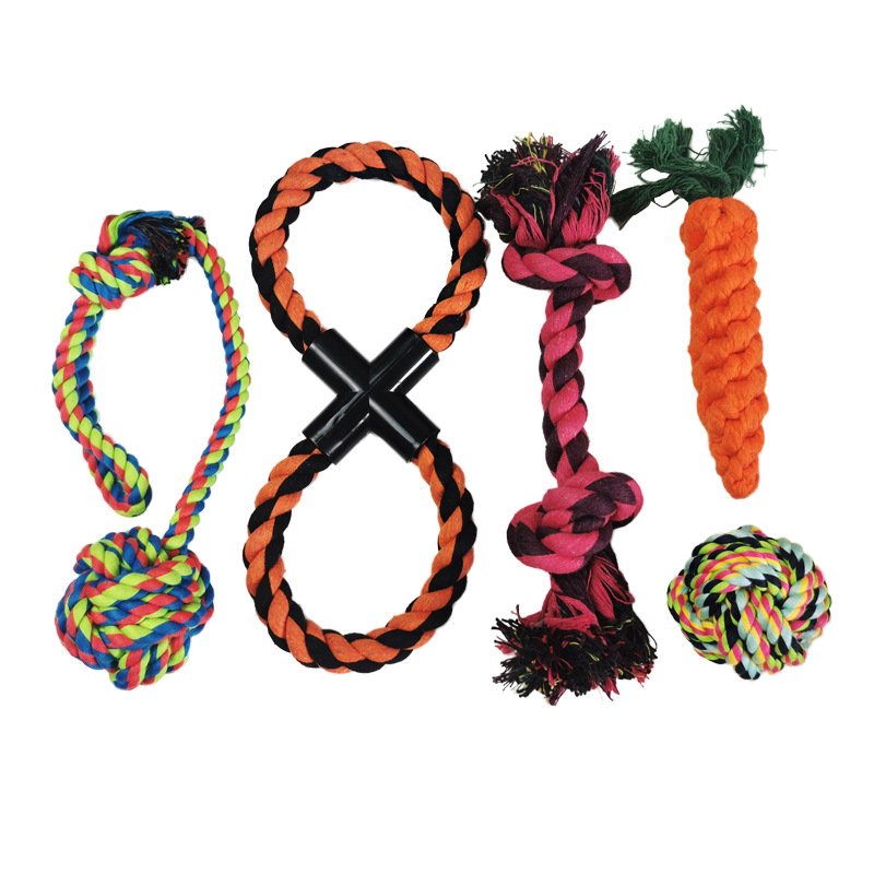 Pet Cotton Rope Toy Set Amazon Bite-Resistant Dog Toy New Teeth Cleaning and Chewing Dog Toy