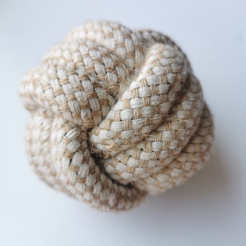 Pet cotton and linen rope knot pet toy bite-resistant molar dog toy ball braided dog chewing toy knot ball
