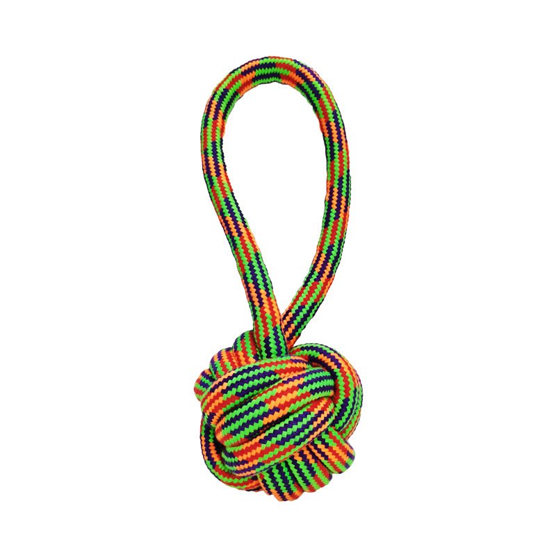 Pet Teeth Cleaning Rope Knot Dog Bite Resistant Toy Ball Teething Cotton Rope Toy Bite Rope Dog Toy Cross-border Wholesale